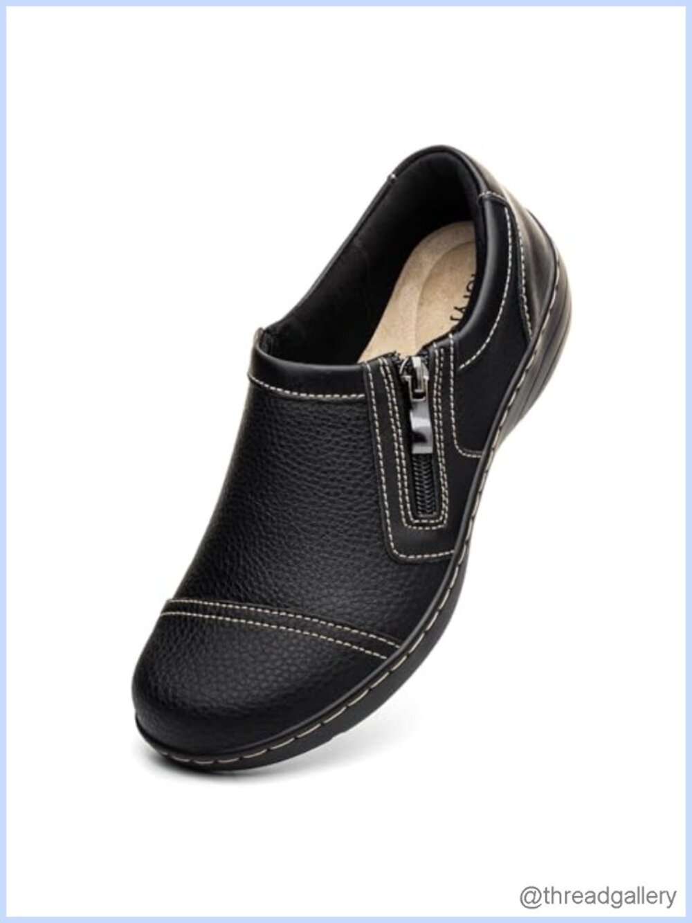 Women's Lightweight Leather Loafers Slip On Comfort Dress Shoes Office Work